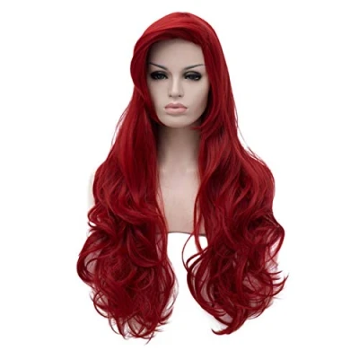 Afbeelding van ATAYOU® Lange Vrouwen Golvende Rood Synthetische Cosplay Pruik Voor Halloween En Feestkostuum Met 1 Cap