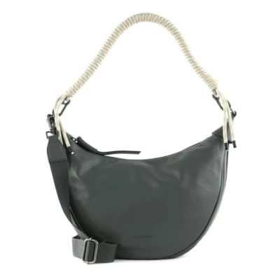 Afbeelding van FREDsBRUDER Leren Schoudertas Nea Round Hobo Blue Grey Blauwgrijs
