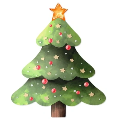 Afbeelding van Logbuch Verlag 200 kerstboom stickers dennenboom Kerstmis kerststickers op rol groen goud Ø 5 cm zelfklevend