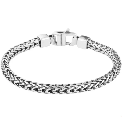 Afbeelding van Zilver Geoxideerde Armband oxi vossestaart 4 1101641 19 cm