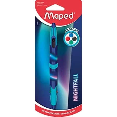 Afbeelding van Balpen Maped Nightfall 4 kleuren met twee zijden