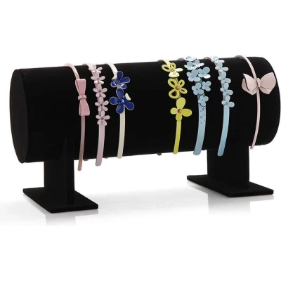 Afbeelding van Fliex Sieraden display Haarbanden standaard Zwart Velours 1 Rol