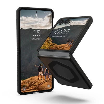 Afbeelding van Samsung Galaxy Z Flip 7 MagSafe Hoesje Kunststof UAG Backcover Donkergrijs Telefoonhoesje