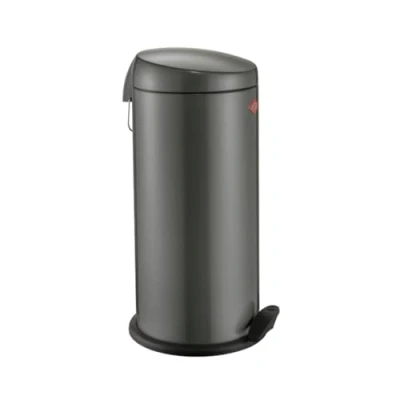 Afbeelding van Wesco Klassieke pedaalemmer Capboy MAXI in de kleur grafiet, gepoedercoat plaatstaal, metalen inzetstuk van 22 liter volume, kunststof voettrede