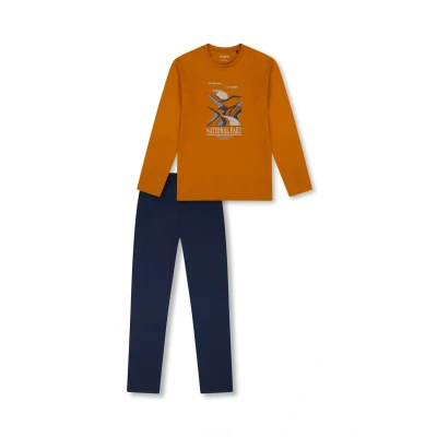 Afbeelding van Schiesser SET Pyjama, Heren, Maat: 152, Whisky