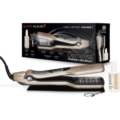 Afbeelding van SAINT ALGUE 3992 Demeliss Titanium box: Stoom stijltang + Elixir Ritual glansbehandeling 50 ml 150 C tot 230