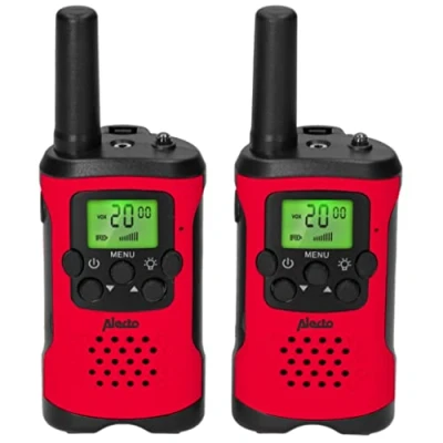 Afbeelding van Alecto FR115RD Set van twee walkie talkies voor kinderen, tot 7 kilometer bereik, rood/zwart Red Black
