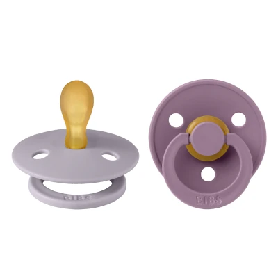 Afbeelding van BIBS Colour Fopspeen Symmetrisch Fossil Grey / Mauve 0 6 maanden Duopack