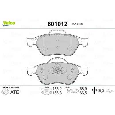 Afbeelding van Valeo Remblokset 601012