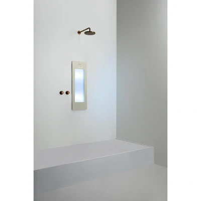 Afbeelding van Sunshower Round Plus Small Sand White infraroodlamp en UV 33x95x10cm