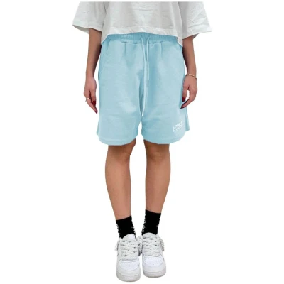 Afbeelding van Cotton Fleece Shorts with Elastic Waist and Embroidered Logo Wo