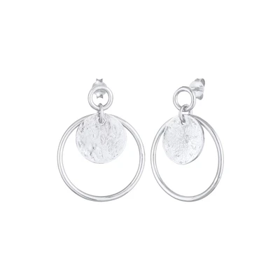 Afbeelding van Elli Basic COIN Vintage Oorbellen, Dames, Maat: One Size, Silber