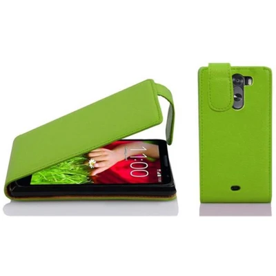 Afbeelding van Cadorabo Hoesje geschikt voor LG G2 MINI in APPEL GROEN Beschermhoes flip design Case Cover van getextureerd imitatieleer