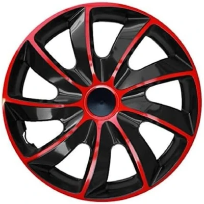 Afbeelding van 13 &quot;QUAD wieldoppen Rood en zwart, set van 4 stuks