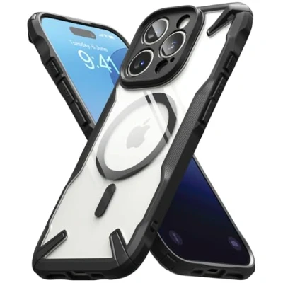 Afbeelding van Ringke Fusion X Magnetic Compatibel met iPhone 16 Pro Max Case Cover Magnetisch draadloos Schokbestendig Robuuste Bumper Hoesje Black