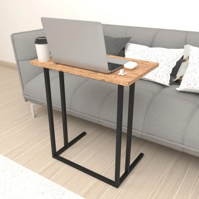 Afbeelding van Bureau Högsby laptoptafel 65,5x60x35,5 cm eiken en zwart