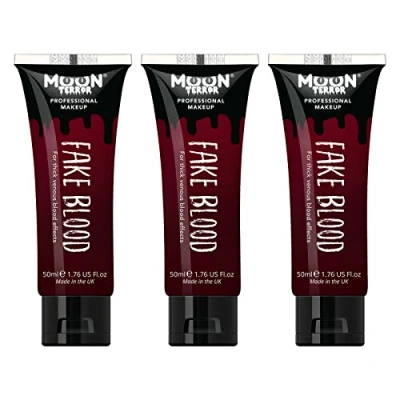 Afbeelding van Pro FX Fake Blood van Moon Terror 50 ml x3 SFX Make up voor Halloween Vampire Zombie Theater met speciale effecten