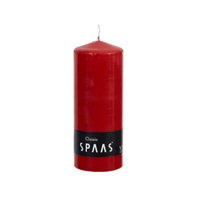 Afbeelding van SPAAS Cilinderkaars 80/200 mm, ± 100 uur, geurloos rood