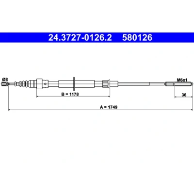 Afbeelding van Ate Handremkabel 24.3727 0126.2