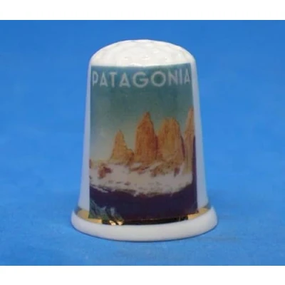 Afbeelding van Birchcroft Porselein China Collectible Vingerhoed Reisposter Patagonië Koepeldoos