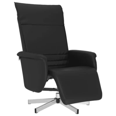 Afbeelding van vidaXL Fauteuil verstelbaar met voetensteun kunstleer zwart