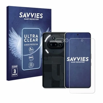 Afbeelding van Savvies Screenprotector voor Nothing Phone (3a) (Voor+Camera) Folie Beschermfolie transparant (6 Stuks)