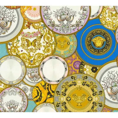 Afbeelding van AS Creation Versace 3 34901 1 349011 Goud / Blauw
