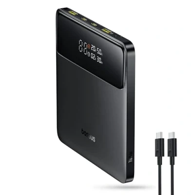 Afbeelding van Baseus Powerbank, 20.000mAh 100W PD slanke externe batterij QC 4.0 snellader, Blade H1 voor laptops, MacBook, iPad, iPhone 16 15, Switch, Steam Deck, Samsung Galaxy, ROG Ally, AirPods uitvoering