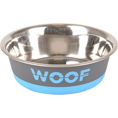 Afbeelding van Flamingo Woof Eet En Drinkpot Honden Eetpot Grijs/blauw 1700ml 21,5cm 1st 122714