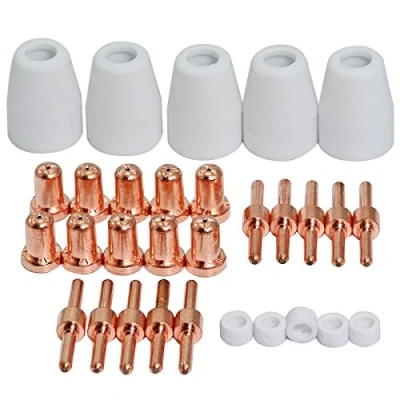 Afbeelding van RIVERWELD ESAB L TEC PT 31 JG 40 WSD LG40 Plasma elektrode 18205L Tips Mondstuk 18866L Shroud Shield Cup 18204 Kit Fit CUT 50D 50 Plasmasnijder 30 stuks