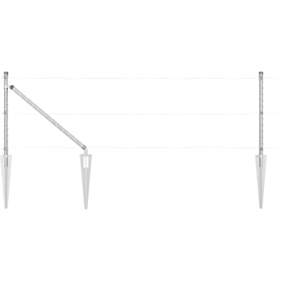 Afbeelding van vidaXL Hekposten met Spijker 52 stuks Ø32 mm 120 cm Gegalvaniseerd Staal