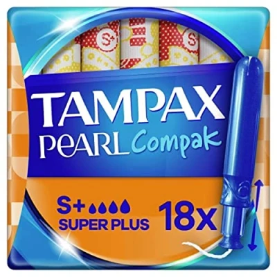 Afbeelding van Tampax Pearl Compak Super Plus Tampons met Inbrenghuls 18 stuks