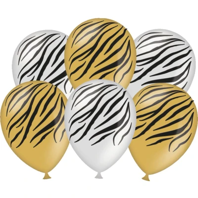 Afbeelding van Zebra Print Ballonnen 30cm 6 stuks
