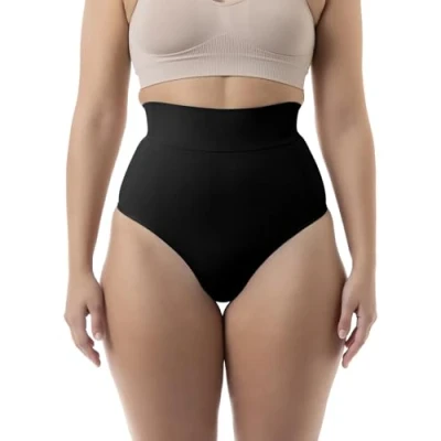 Afbeelding van FarmaCell Shape 600 (Zwart, XL) Shaping String met hoge taille en plate buik weg effect