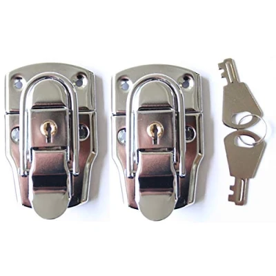 Afbeelding van 2x koffersluiting groot met sleutel klikslot Catch Latch Hendel Box