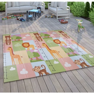 Afbeelding van Speelkleed Kruipkleed Kinderen Kleed Opvouwbaar Afwasbaar Omkeerbaar Dier Motief, Maat:180x200 cm, Kleur:Veelkleurig 2