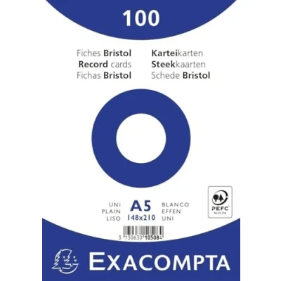 Afbeelding van Exacompta systeemkaart blanco A5 wit 100 stuks