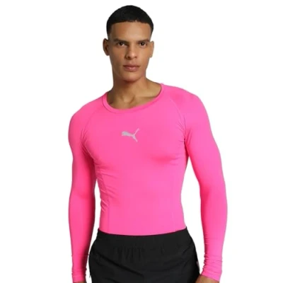 Afbeelding van PUMA heren Performance T shirt Liga Baselayer Tee Ls, fluor roze, M