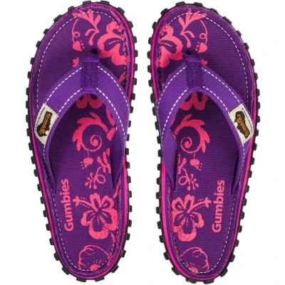 Afbeelding van Gumbies ISLANDER CANVAS Teenslipper voor Dames Paars HIBISCUS Maat 41