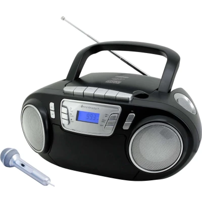 Afbeelding van Soundmaster SCD5800SW Boombox met FM radio, cassettespeler, CD en externe microfoon, zwart