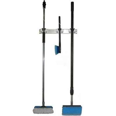 Afbeelding van Inox rail met 3 klemmen