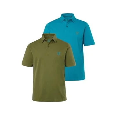 Afbeelding van JP1880 2ERPACK Seitenschlitze Regular FIT Poloshirt, Heren, Maat: 3XL, Cactus