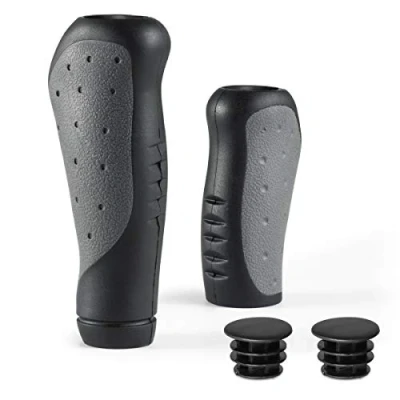 Afbeelding van Ergonomische antislip handgrepen voor fietsstuur, mountainbike (MTB), met kleur zwart en grijs