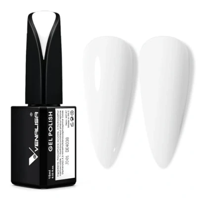 Afbeelding van Venalisa Witte nagellakgel, neutrale kleur, soak off, uv/led lamp, nagelontwerp, nagelkunst, doe het zelf, manicureset, schoonheidscadeau, 15 ml