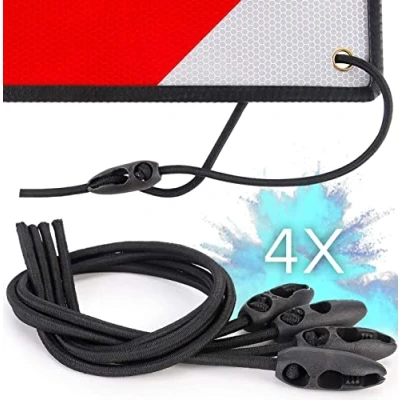 Afbeelding van PLANGER® Bagagespanner voor waarschuwingsbord Italië en Spanje (4 x 50 cm) bevestiging bord fietsendrager I spanbanden instelbare lengte