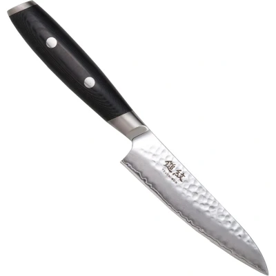 Afbeelding van Yaxell Japans Serie Tsuchimon Universeelmes VG10 Staal 61 HRC Lemmet 12 cm 3 Lagen Damaststaal Canvas Micarta Heft