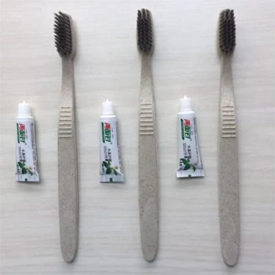 Afbeelding van AURMOO 40 Stuks Wegwerp Tandenborstels met Tandpasta, Hotel Tandenborstel Set, Handtandenborstel, Wegwerptandenborstels, Tandenborstel, Individueel Verpakt(Grijs)