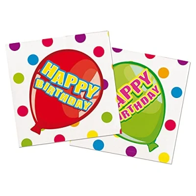Afbeelding van Folat servetten Happy Birthday 33 x cm papier 16 stuks