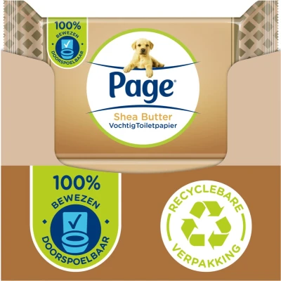 Afbeelding van 12x Page Vochtig Toiletpapier Shea Butter 38 stuks