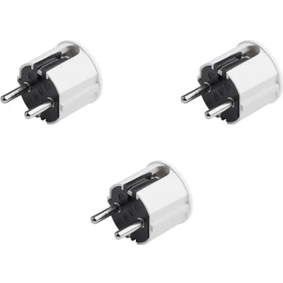 Afbeelding van Meister Veiligheidscontactstekker 3 stuks kunststof wit 250 V 16 A maximale kabeldoorsnede 2,5 mm² IP20 interieur zijdelingse invoer/geaarde stekker met trekontlasting / 7421620